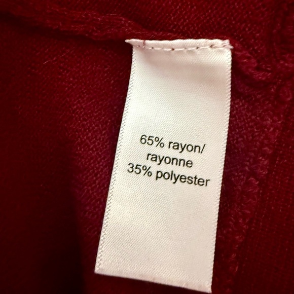 Maurices Size 1 Maroon Open Front Cardigan | Lightweight Knit Sweater - Picture 5 of 6